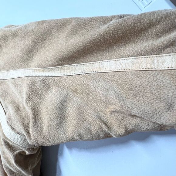 VTG Adventure Bound Wilsons Leather Suede Faux Fur Cropped Bomber Jacket XL - Picture 12 of 15